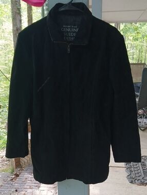 Maxam Genuine Suede Leather Black Zip Jacket,  Womens Sz.L.